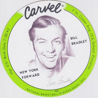 1975 Carvel Discs #NNO Bill Bradley Front