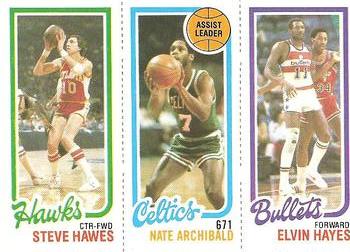 1980-81 Topps #24 / 32 / 248 Steve Hawes / Nate Archibald / Elvin Hayes Front
