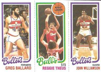 1980-81 Topps #43 / 245 / 252 Greg Ballard / Reggie Theus / John Williamson Front