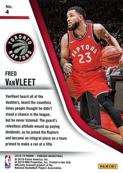 2018-19 Panini Threads - Our Time #4 Fred VanVleet Back