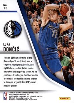 2018-19 Panini Threads - Our Time #15 Luka Doncic Back