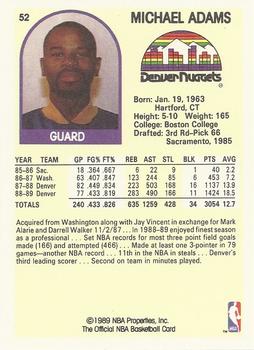 1989-90 Hoops #52 Michael Adams Back