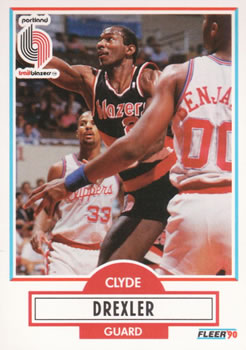 1990-91 Fleer #154 Clyde Drexler Front