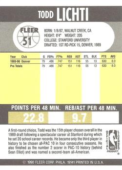 SKU83a161 1992-93 Ultra #51 Todd Lichti DENVER NUGGETS STANFORD