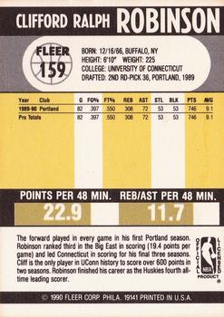 1990-91 Fleer #159 Cliff Robinson Back