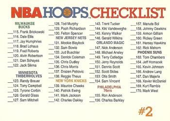 1991-92 Hoops #330 Checklist #2: 115-170 and 283-330 Front