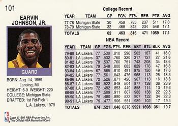 1991-92 Hoops #101 Magic Johnson Back
