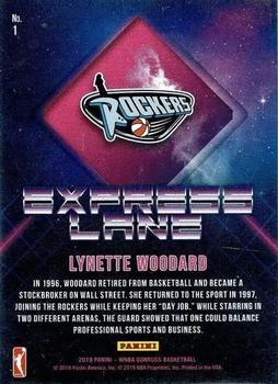 2019 Donruss WNBA - Express Lane Purple Press Proof #1 Lynette Woodard Back