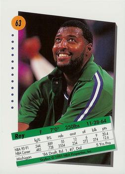 1991-92 SkyBox #63 Roy Tarpley Back