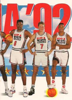 1991-92 SkyBox #546 Patrick Ewing / Larry Bird / Scottie Pippen Front