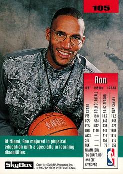 1992-93 SkyBox #105 Ron Harper Back