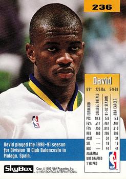 1992-93 SkyBox #236 David Benoit Back