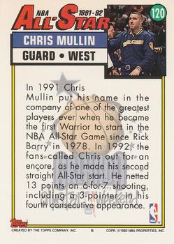 1992-93 Topps #120 Chris Mullin Back