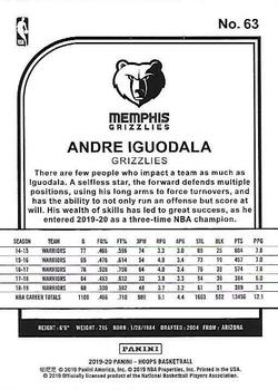 2019-20 Hoops #63 Andre Iguodala Back