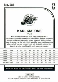 2019-20 Hoops #286 Karl Malone Back