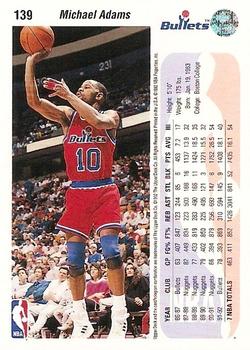 1992-93 Upper Deck #139 Michael Adams Back