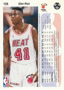 1992-93 Upper Deck #126 Glen Rice Back