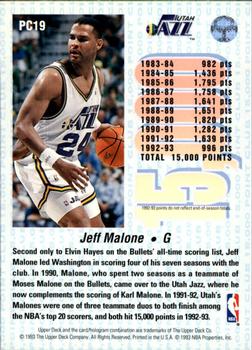 1992-93 Upper Deck - 15000-Point Club #PC19 Jeff Malone Back