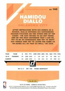 2019-20 Donruss #140 Hamidou Diallo Back