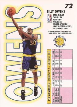 1993-94 Fleer #72 Billy Owens Back