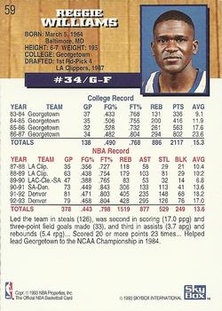 1993-94 Hoops #59 Reggie Williams Back