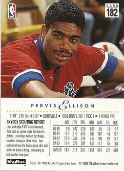 1993-94 SkyBox Premium #182 Pervis Ellison Back