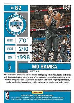 2019-20 Panini Contenders #82 Mo Bamba Back