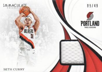 2018-19 Panini Immaculate Collection - Materials #MT-SCY Seth Curry Front