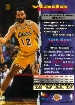 1993-94 Stadium Club #50 Vlade Divac Back