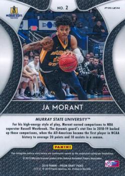 2019 Panini Prizm Draft Picks - Prizms Silver #2 Ja Morant Back