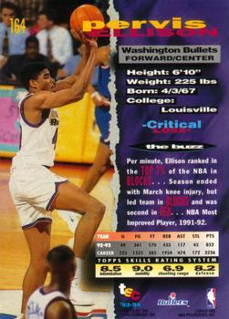 1993-94 Stadium Club - First Day Issue #164 Pervis Ellison Back