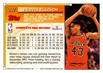 1993-94 Topps #297 Pervis Ellison Back