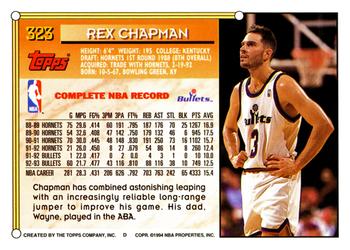 1993-94 Topps #323 Rex Chapman Back