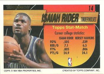 1994-95 Upper Deck All Rookie First Team Isaiah Rider 5 Minnesota