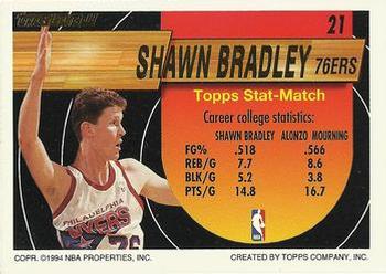 1993-94 Topps - Black Gold #21 Shawn Bradley Back