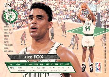 1993-94 Ultra #12 Rick Fox Back