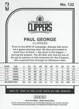 2019-20 Hoops - Blue #132 Paul George Back