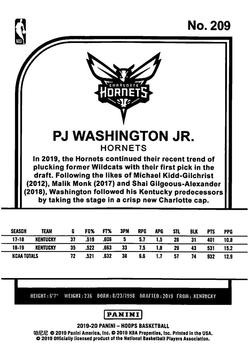 2019-20 Hoops Winter #209 PJ Washington Jr. Back