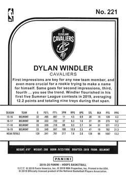 2019-20 Hoops Winter #221 Dylan Windler Back