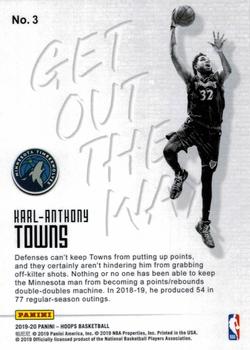 2019-20 Hoops - Get Out the Way #3 Karl-Anthony Towns Back