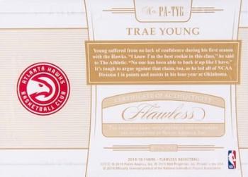 2018-19 Panini Flawless - Flawless Patch Autographs #PA-TYG Trae Young Back