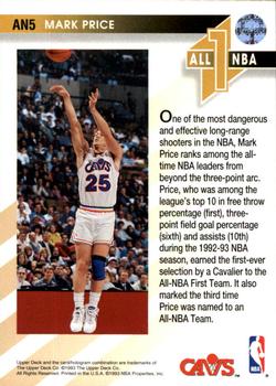 1993-94 Upper Deck - All-NBA #AN5 Mark Price Back