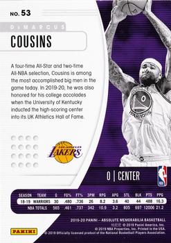 2019-20 Panini Absolute Memorabilia - Retail #53 DeMarcus Cousins Back