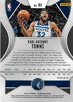 2019-20 Panini Prizm - Prizms Red White and Blue #161 Karl-Anthony Towns Back