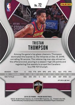 2019-20 Panini Prizm - Prizms Orange Ice #72 Tristan Thompson Back