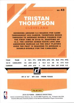 2019-20 Donruss - Holo Green and Yellow Laser #43 Tristan Thompson Back