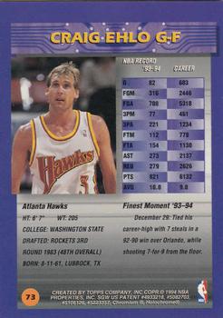 1994-95 Finest #73 Craig Ehlo Back