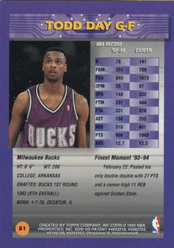 1994-95 Finest #81 Todd Day Back