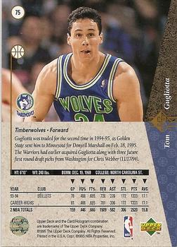 1995-96 SkyBox Premium Series 1 Basketball #73 Tom Gugliotta Minnesota  Timberwolves Official NBA Trading Card