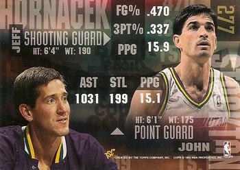 1994-95 Stadium Club #277 John Stockton / Jeff Hornacek Back